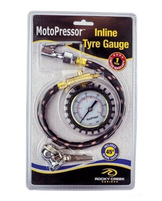 Rocky Creek MotoPressor Inline Tyre Gauge-bike accessories-Motomail - New Zealands Motorcycle Superstore
