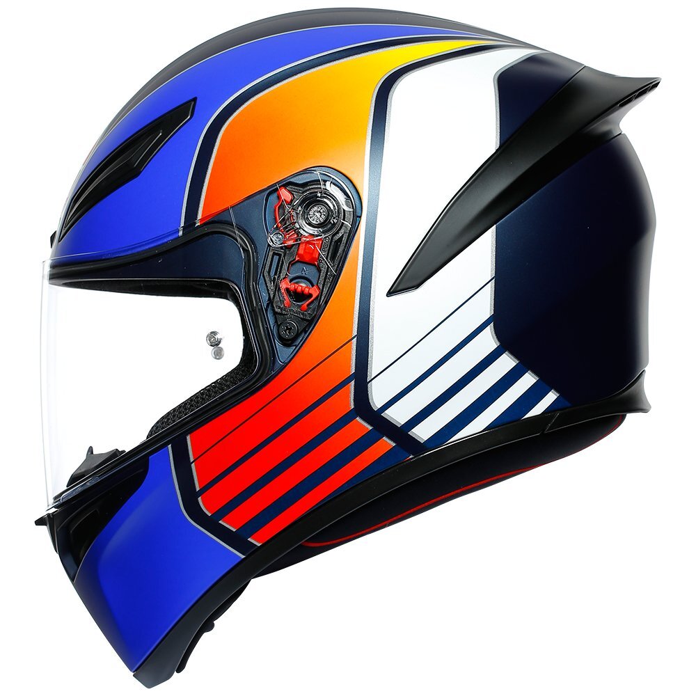 agv k1 power POWER- BLUE ORANGE WHITE resistant panoramic visor offers a wider lateral and vertical view AGV K1 S Lap Matte