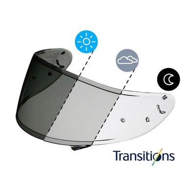 Shoei CWR-F2 Transitions Photochromic Visor fits NXR2-helmet accessories-Motomail - New Zealands Motorcycle Superstore
