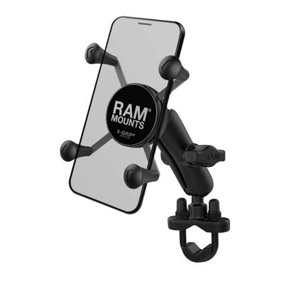 RAM X-GRIP PHONE MOUNT WITH HANDLEBAR U-BOLT BASE-accessories and tools-Motomail - New Zealands Motorcycle Superstore