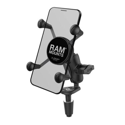 RAM X-GRIP PHONE HOLDER WITH MOTORCYCLE FORK STEM BASE-accessories and tools-Motomail - New Zealands Motorcycle Superstore