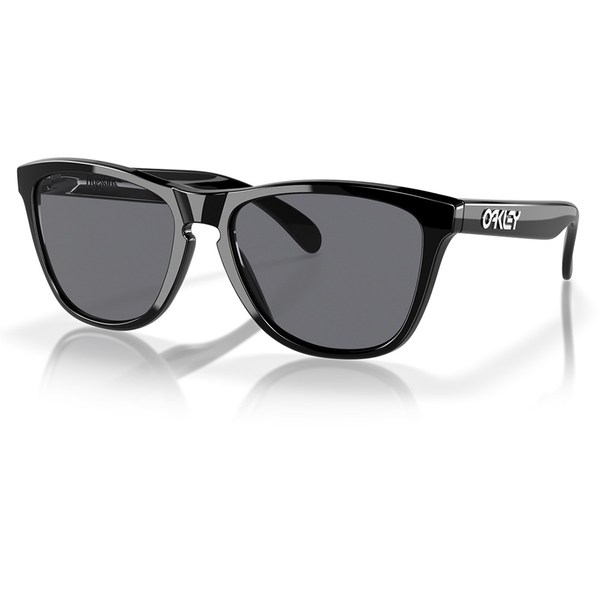 Oakley Frogskins Sunglasses - Polished Black Frame with Grey Lens