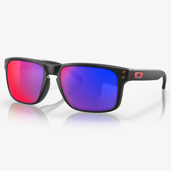Oakley Holbrook Sunglasses Matte Black Frame with + Red Iridium Lens